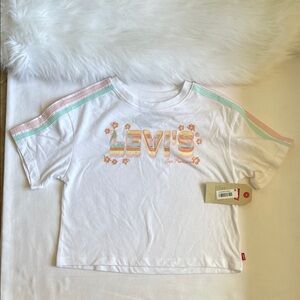 Levi’s Girls Short Sleeve Retro Striped Mid- Crop T - Shirt Size Small. NWT.
